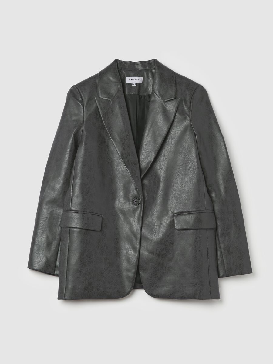 Glossy-effect acid-wash blazer_4