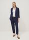Blazer in misto viscosa blu regular fit con polsini a righe_1