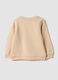 Felpa beige in puro cotone a girocollo e con stampa cuori per bimba_1