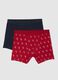 Red Stretch Cotton Christmas Boxers Regular Fit_4