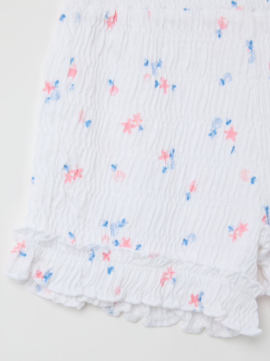 Girls’ shorts in white cotton blend with regular fit_2