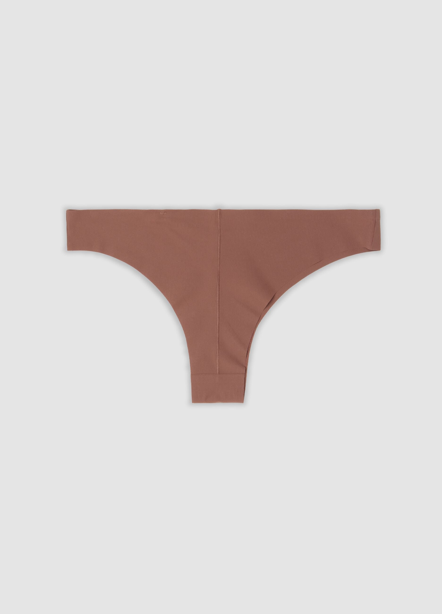 Slip brasiliana marrone in cotone organico a vita regular