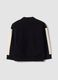 Cardigan nero in misto viscosa con zip e macchinina_1