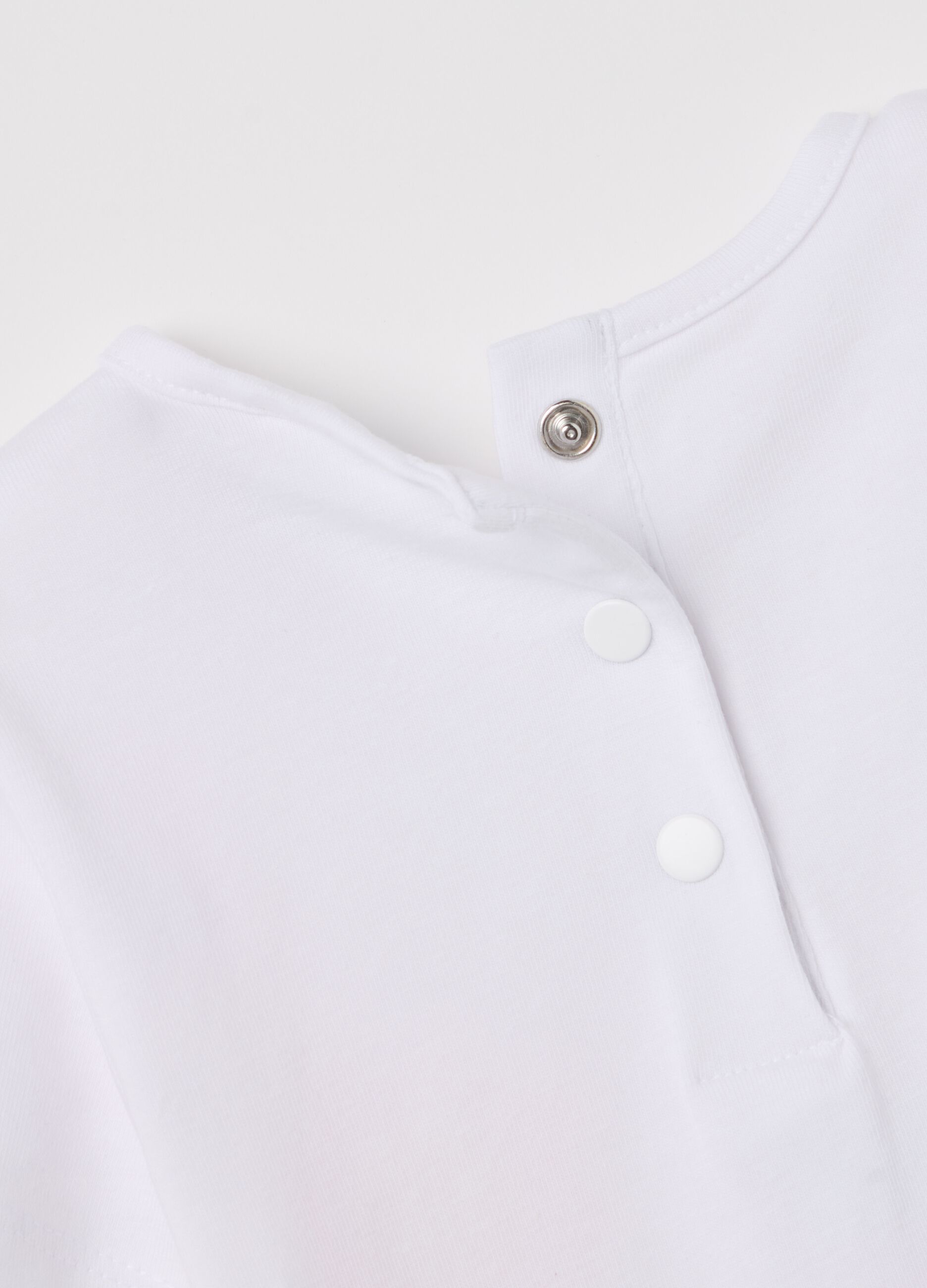 T-shirt with diamantés and sunglasses print