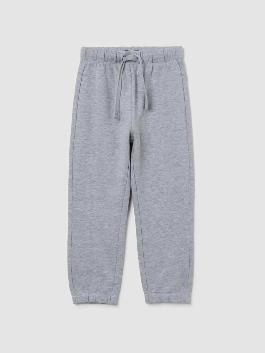Children's grey pure cotton regular fit trousers_0