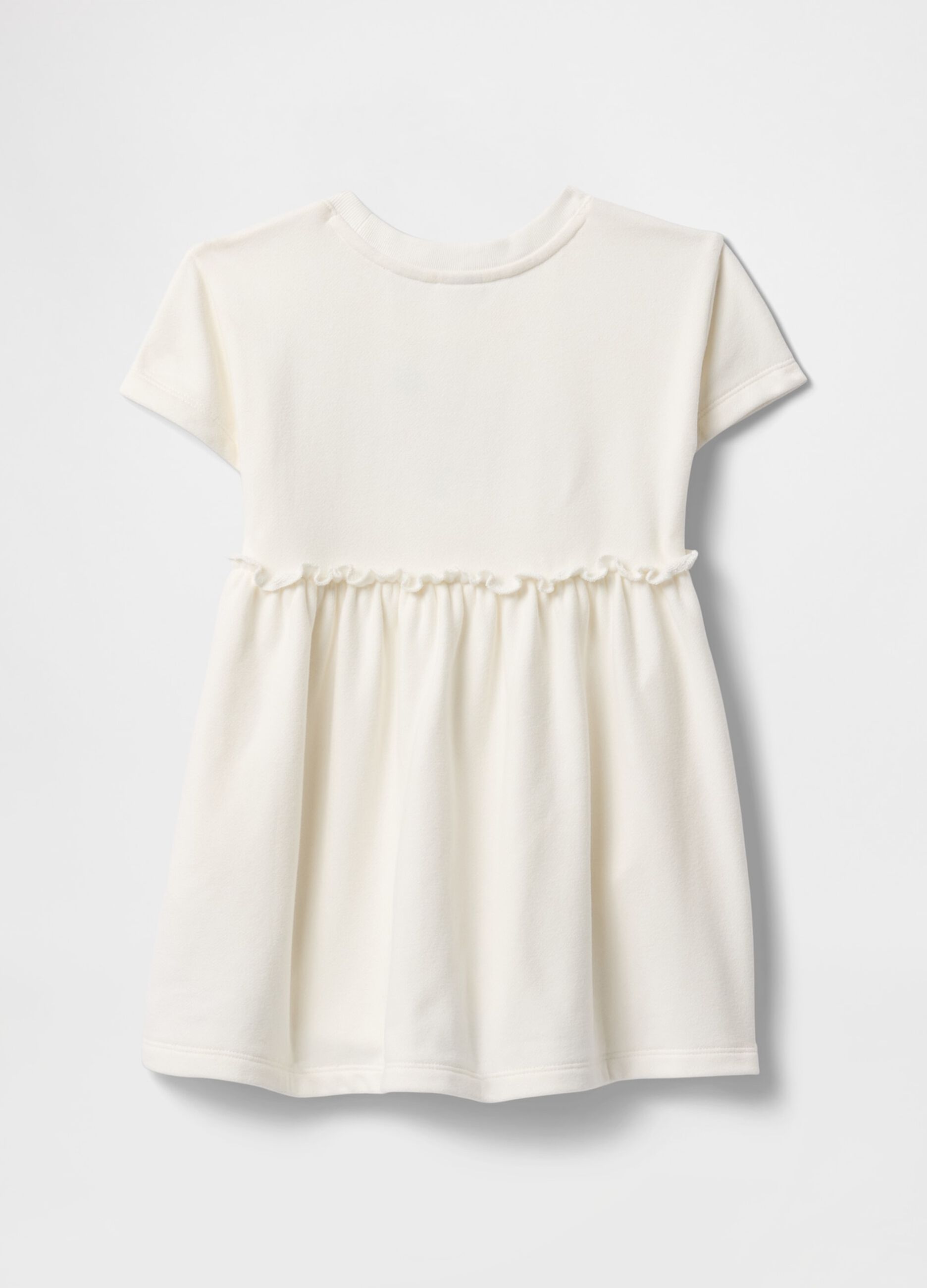 Short-sleeved white cotton dress for girls