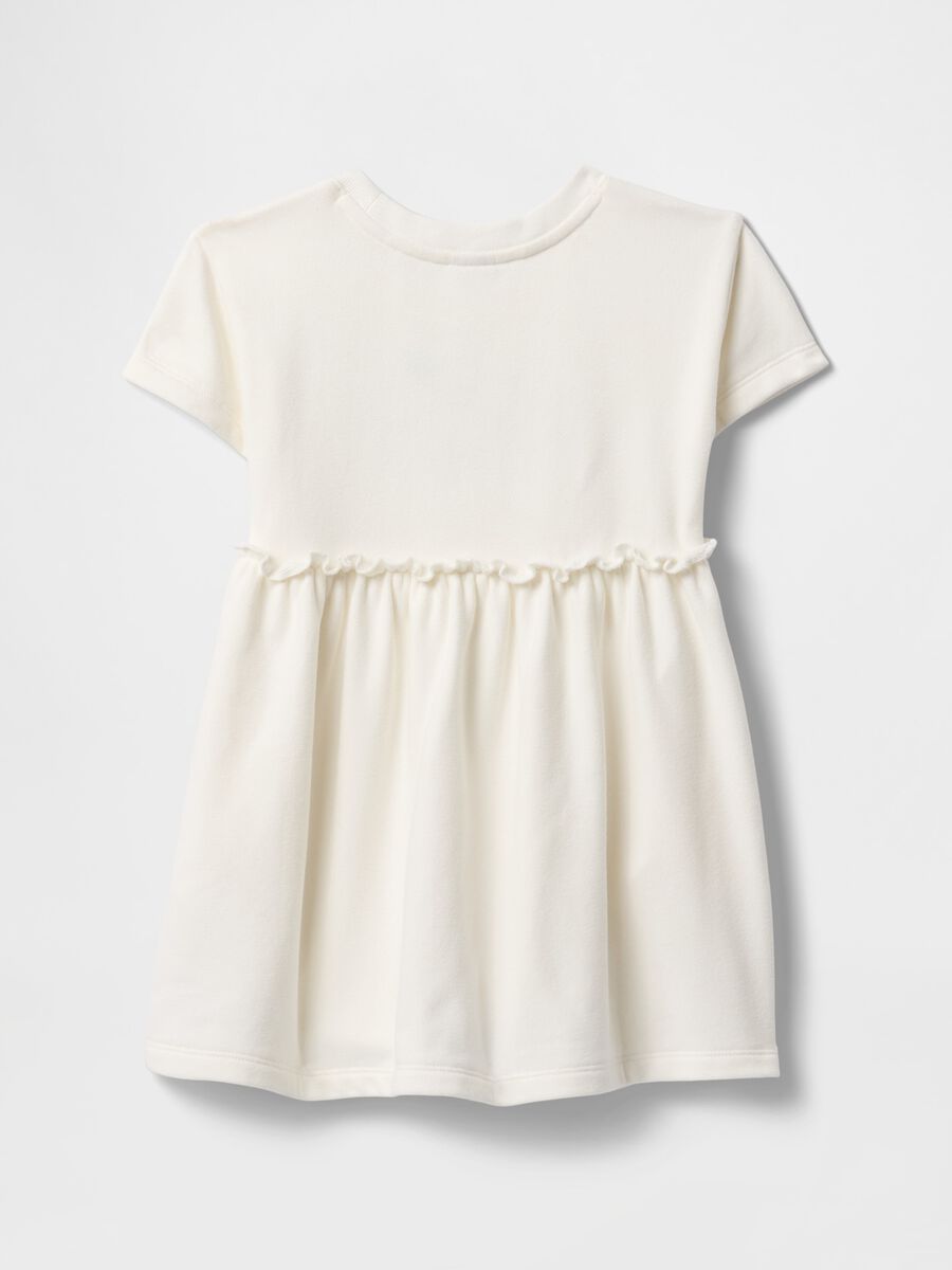 Short-sleeved white cotton dress for girls_1