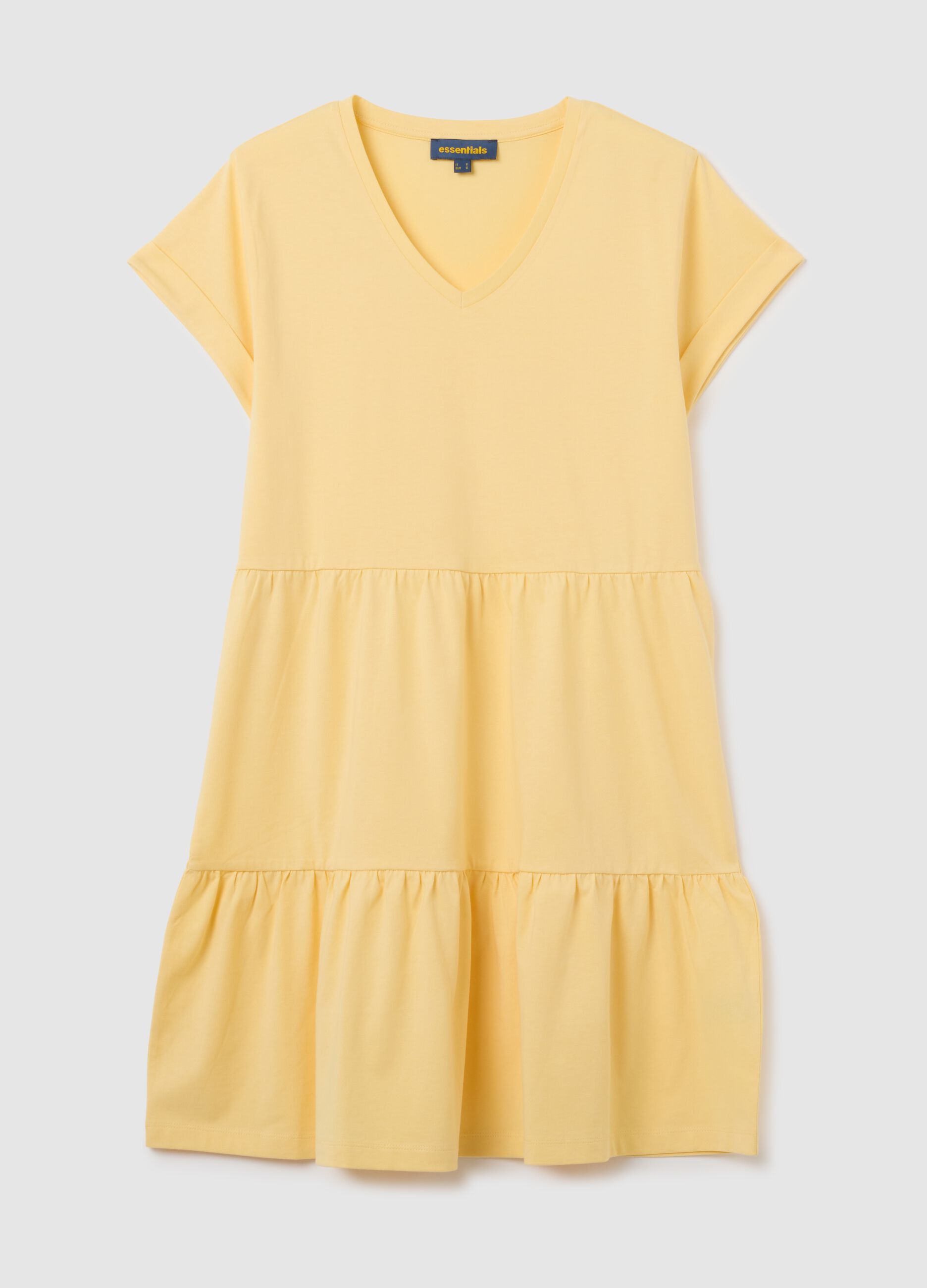 Women's Dress in Pure Yellow Cotton