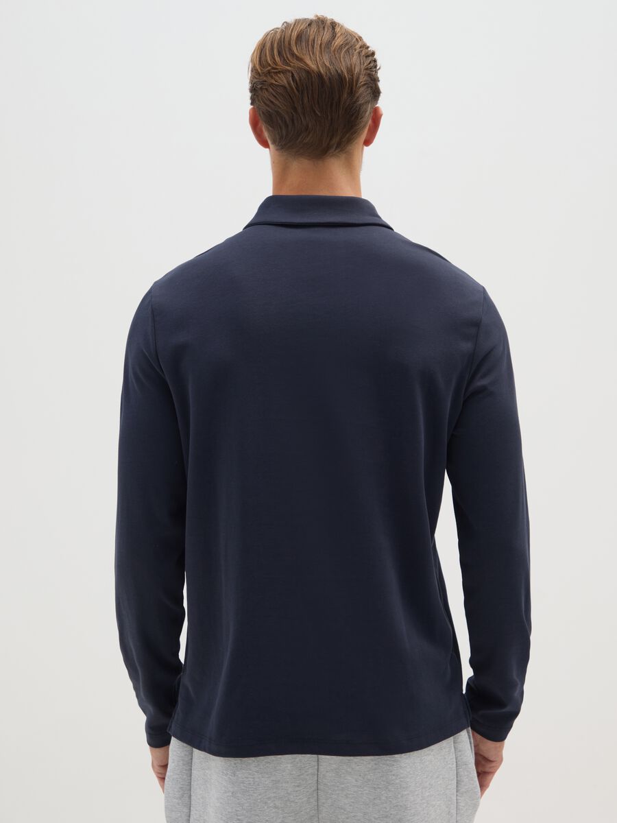 Polo in misto cotone blu regular fit_2