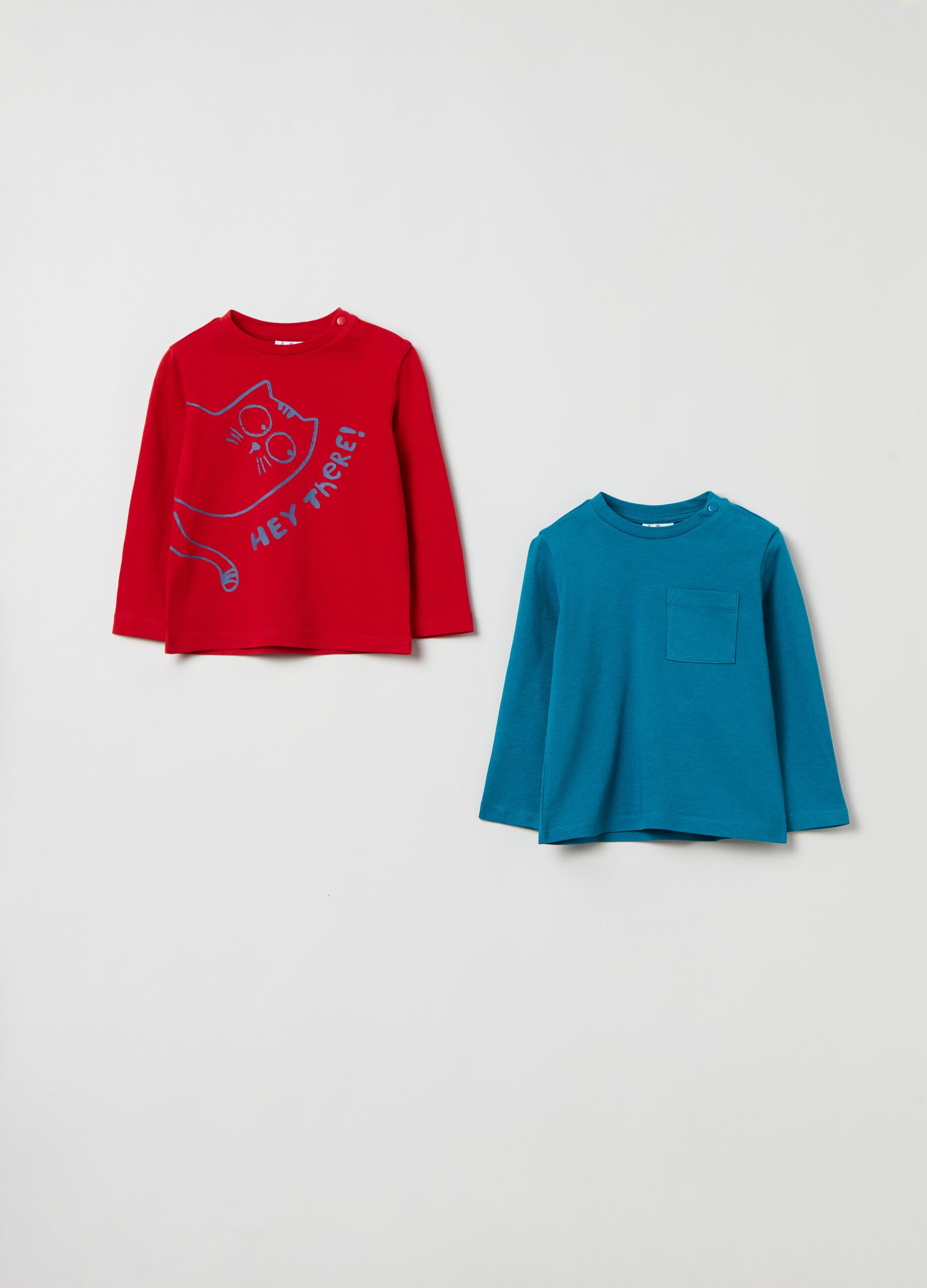 Bipack t shirt a maniche lunghe Blu rosso FAGOTTINO da Bimbo OVS