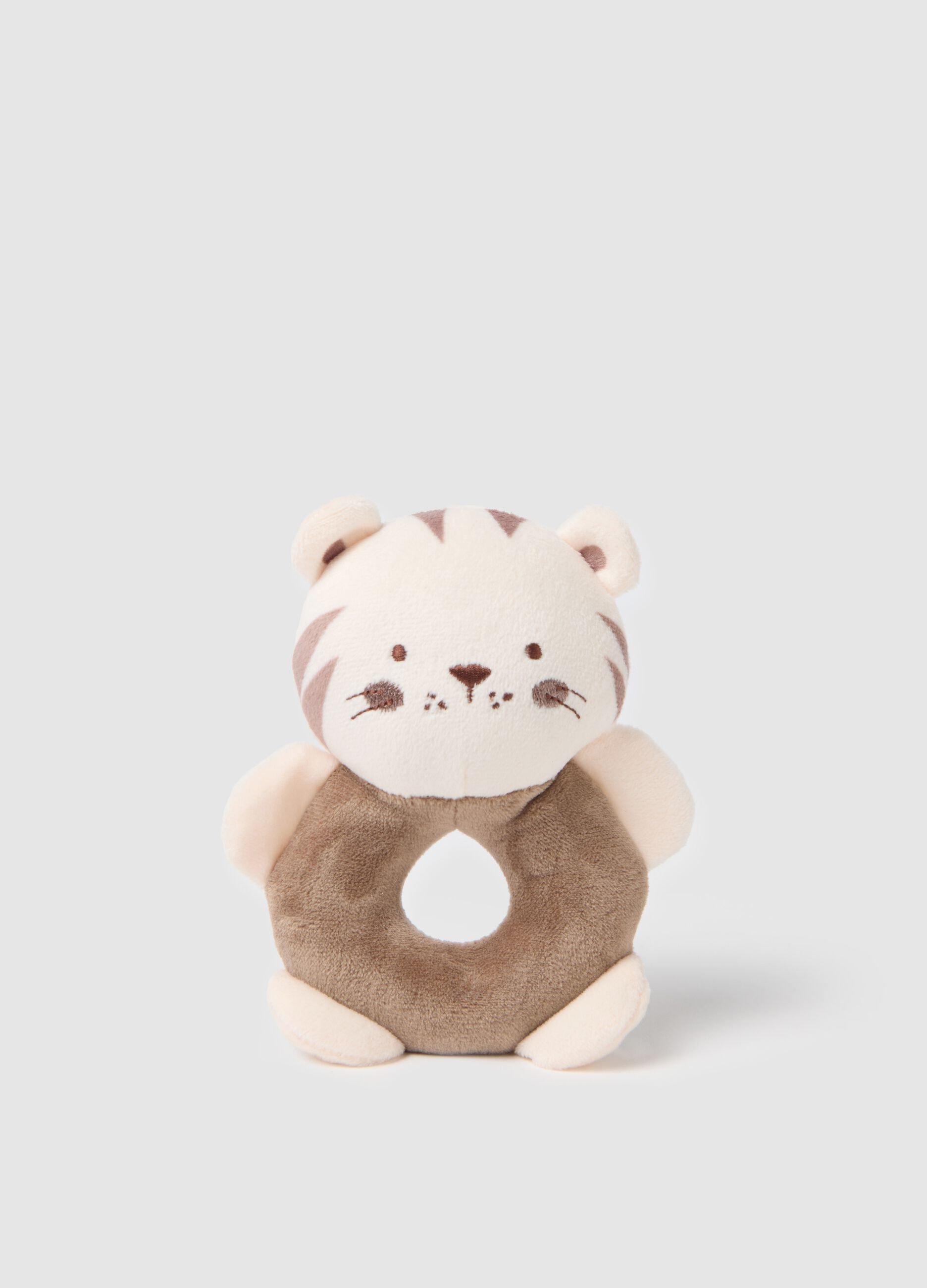 Tiger-shaped Velour Rattle