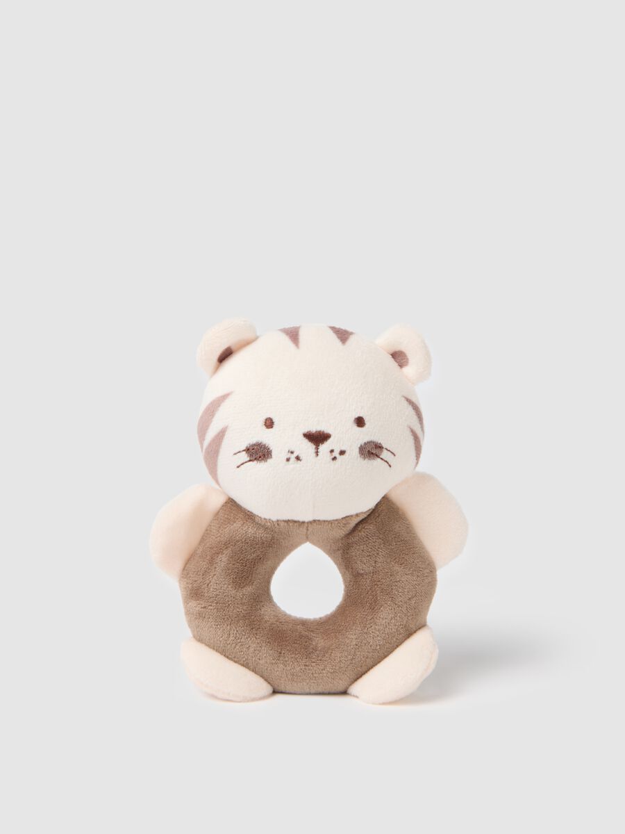 Tiger-shaped Velour Rattle_0