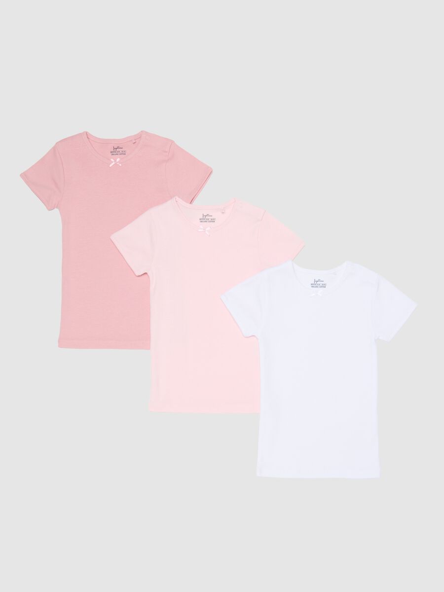 Multicolour baby girl t-shirt tripack in pure cotton_0