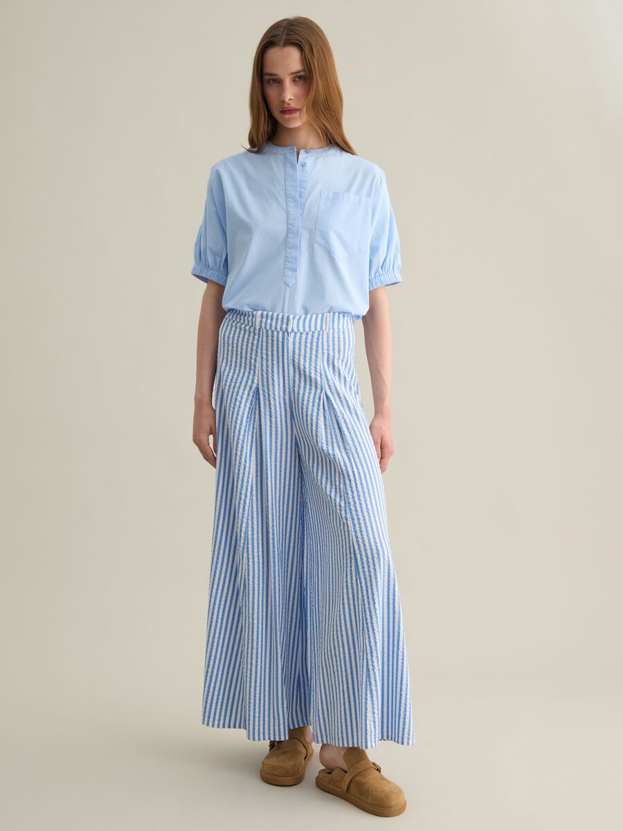 Oversized women’s shirt in light blue 100% cotton_2