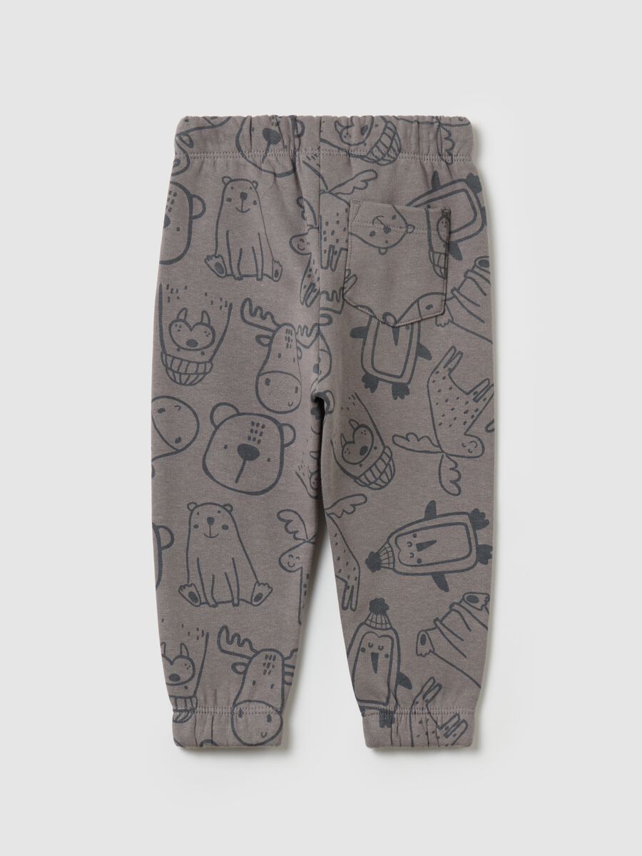 Joggers with drawstring and polar animals print_1