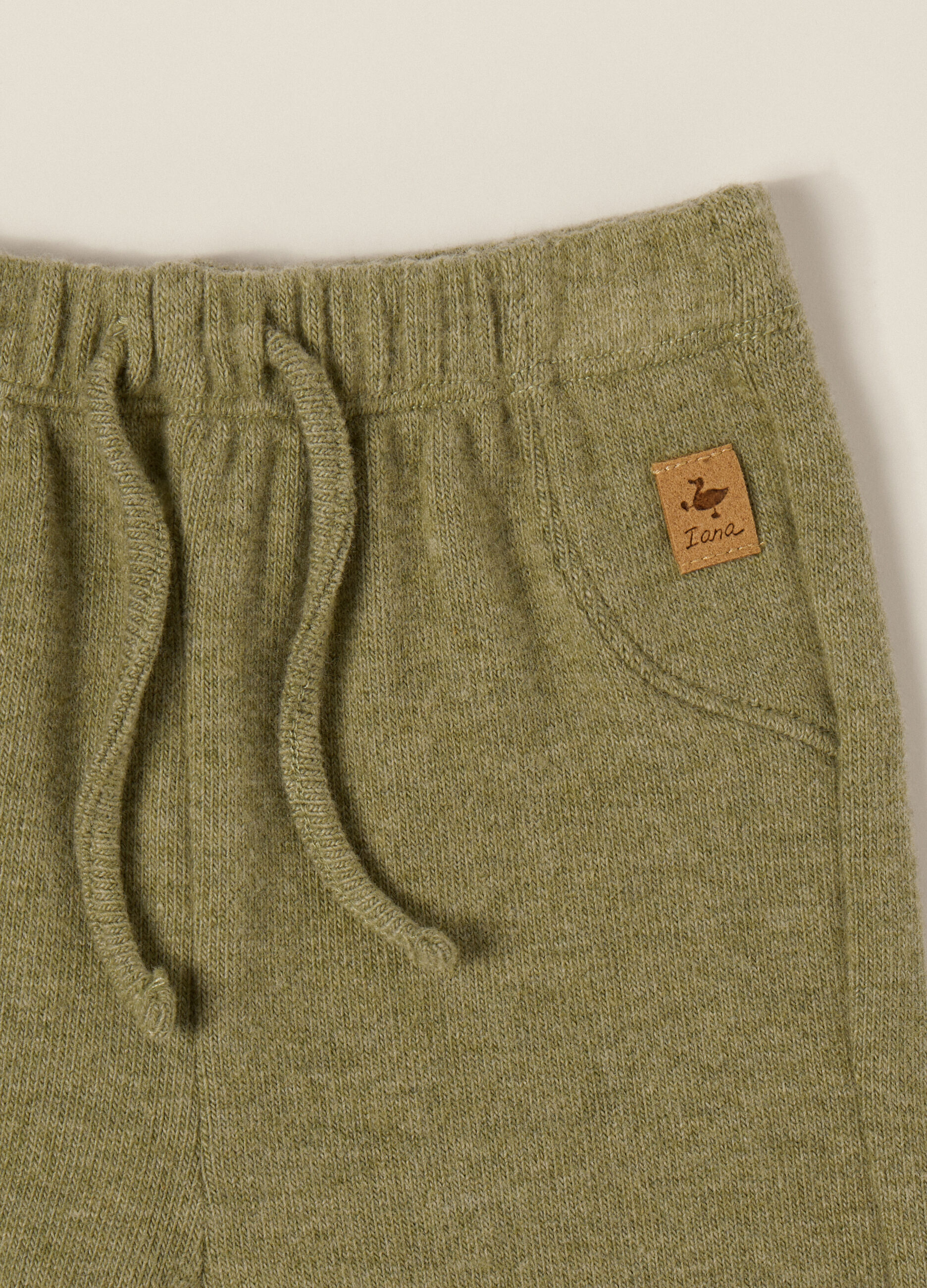 Green cotton blend set for baby girl