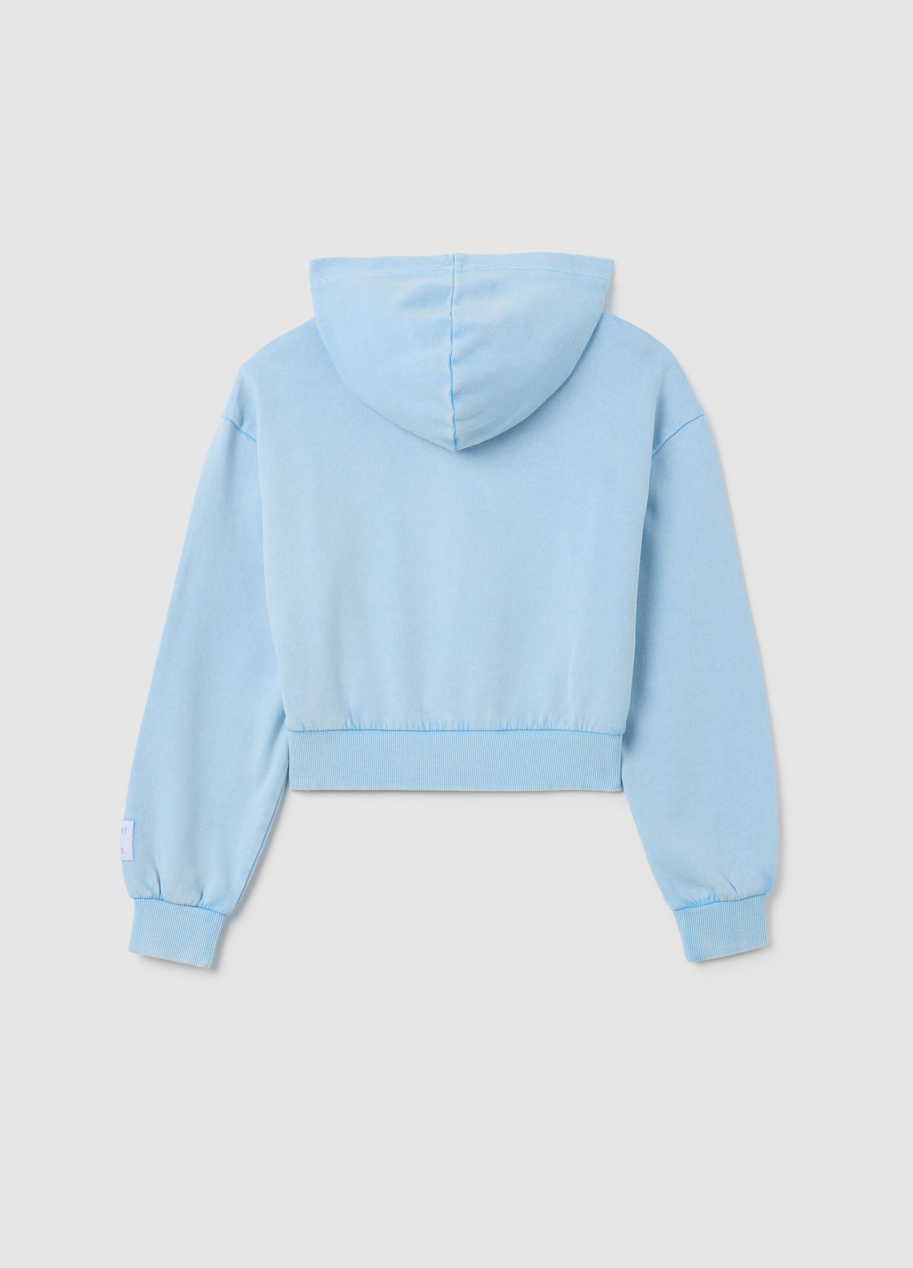Girls' Cotton Blend Blue Sweatshirt Relaxed Fit