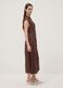 Brown midi dress in pure viscose with polka dots, regular fit_0