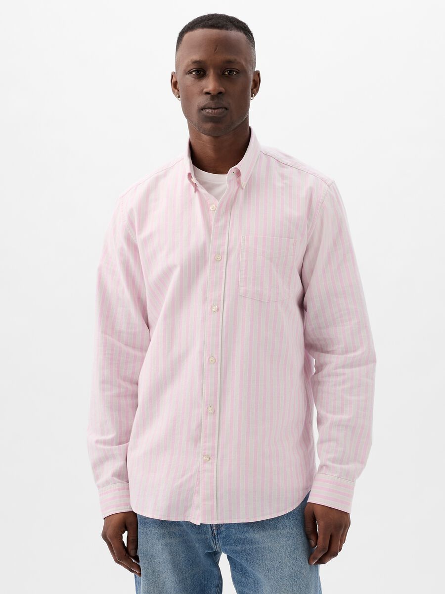 Regular-fit shirt in striped Oxford cotton_1