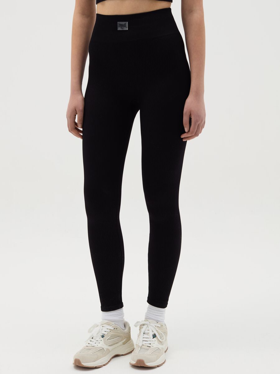 Stretch leggings with patch_1