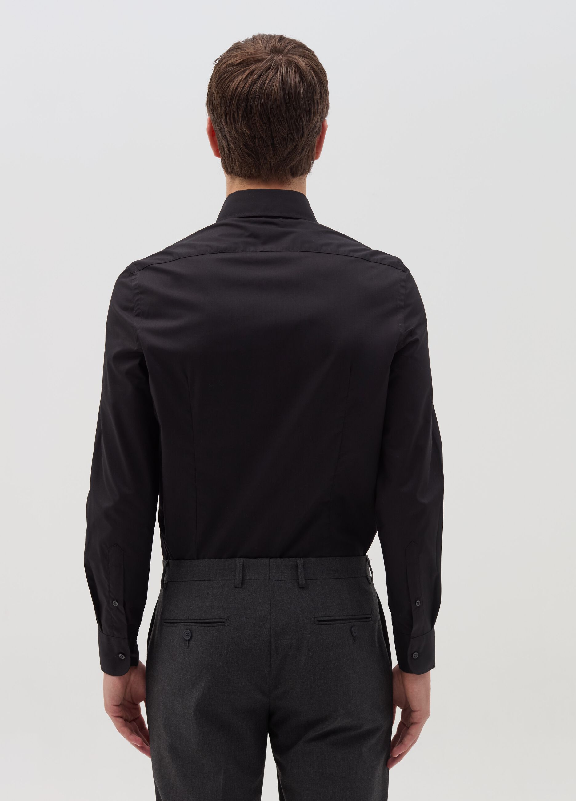 Camicia slim fit button down Nero da Uomo OVS