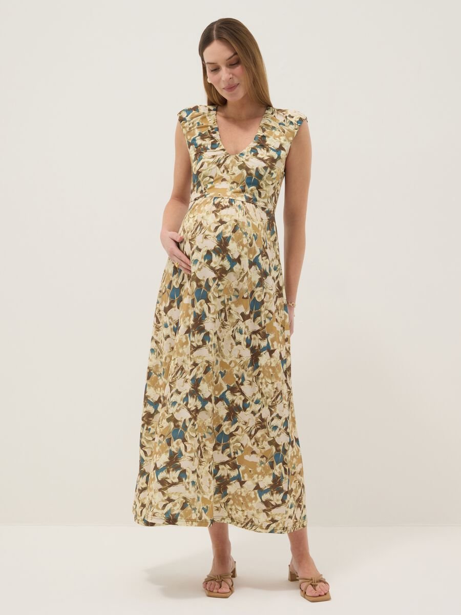 Multicolour maternity dress in stretch fabric_0