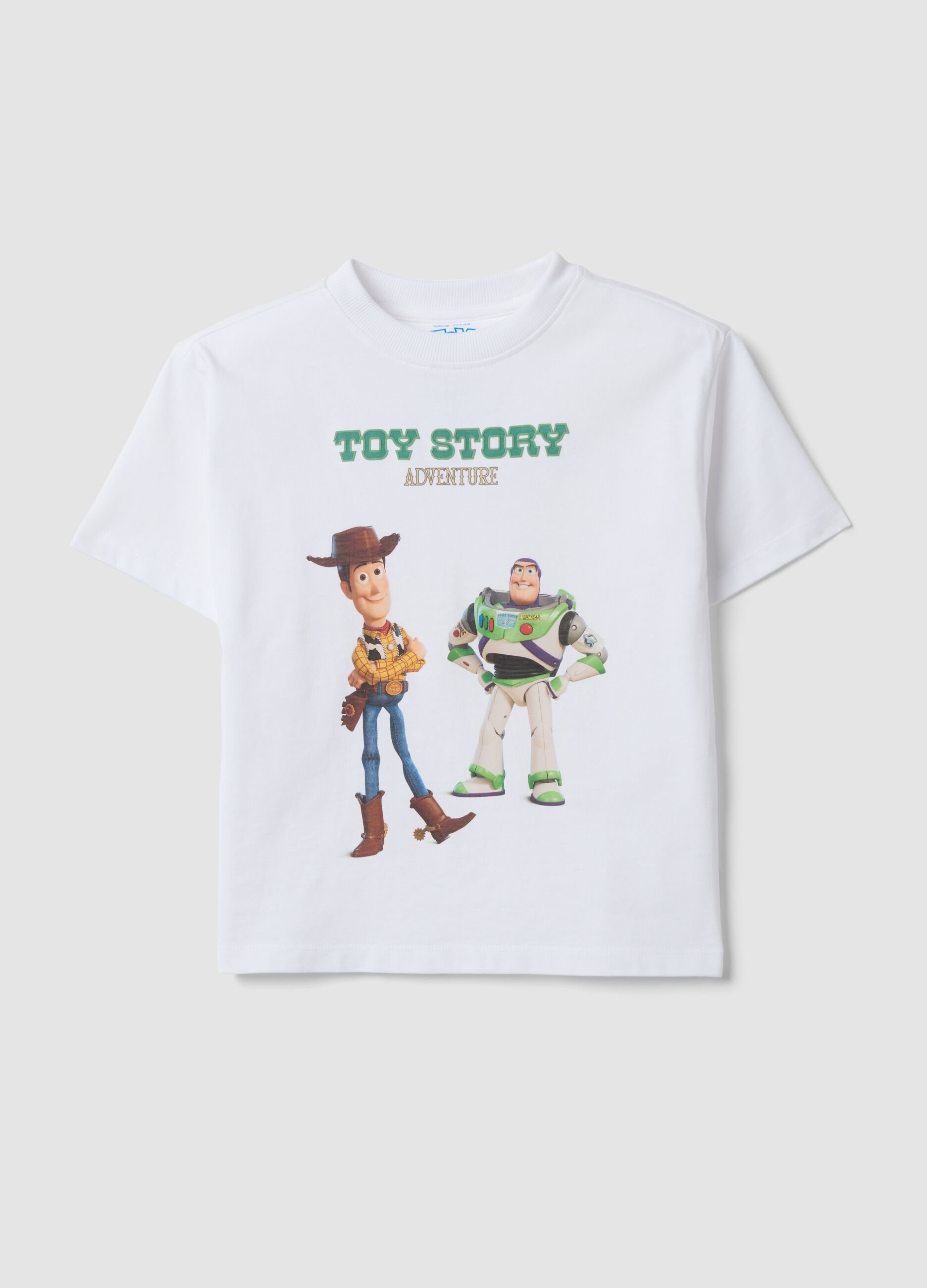 White pure cotton Toy Story print T-shirt for boys