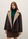 Brown jacket with oversized contrast collar_1