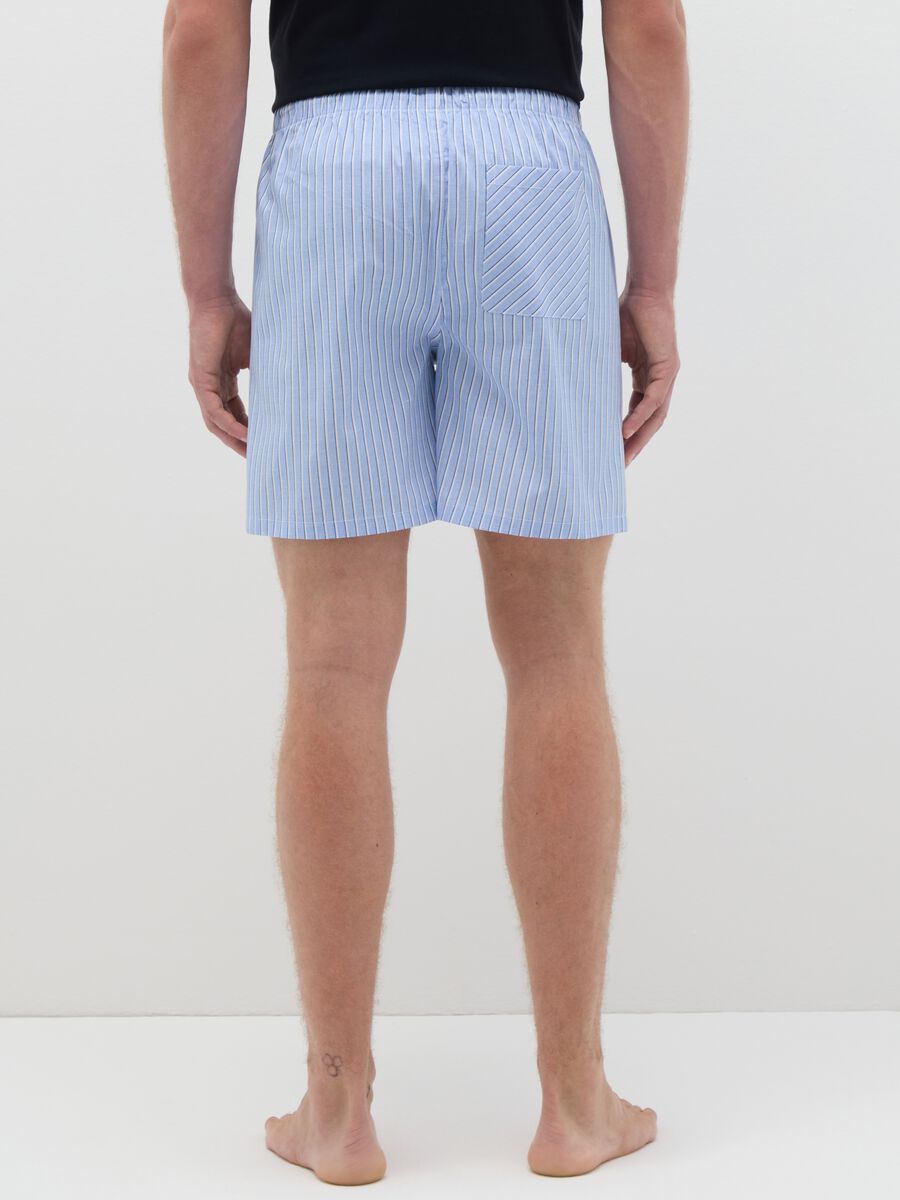 Men's multi-colour pure cotton regular fit striped shorts_3