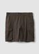 Brown pure cotton regular-fit cargo Bermuda shorts_4