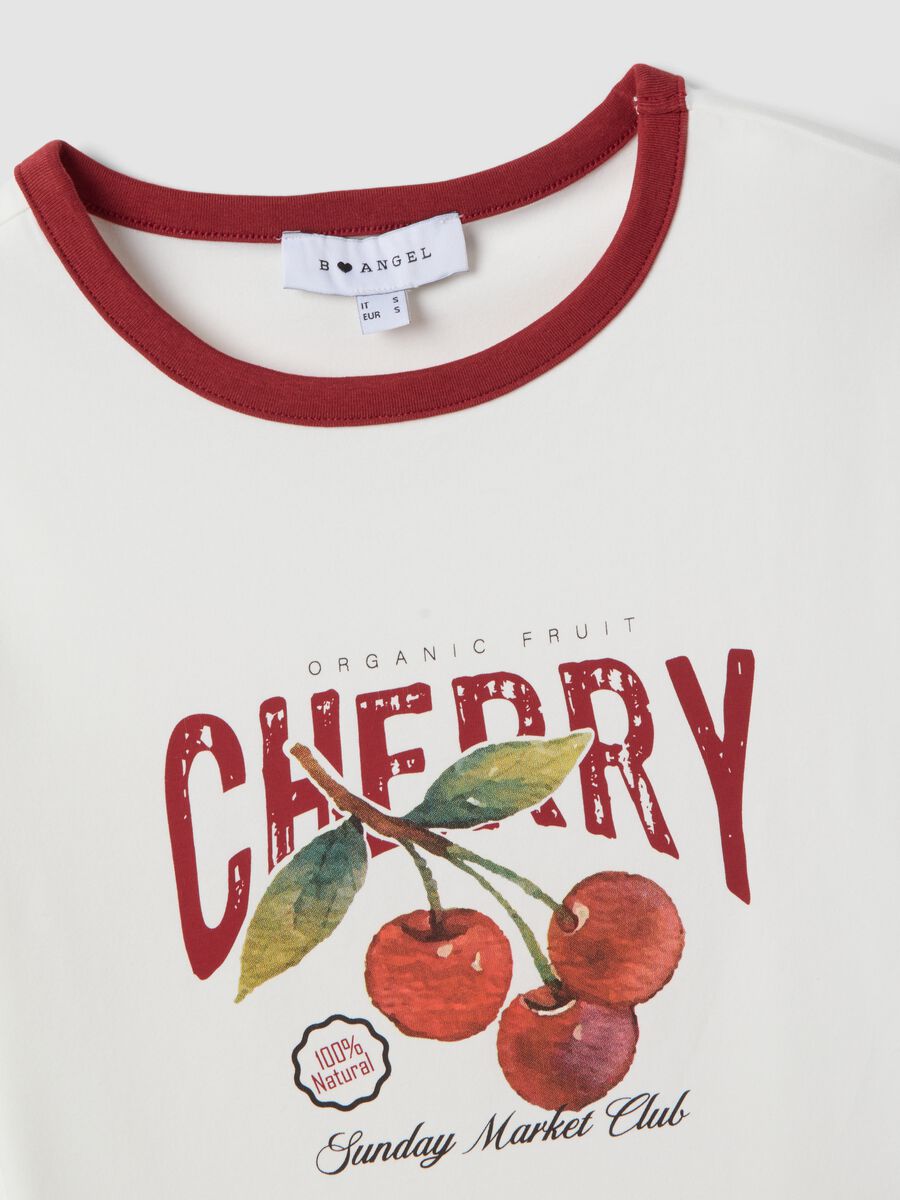 White stretch cotton regular-fit T-shirt with cherry print_5