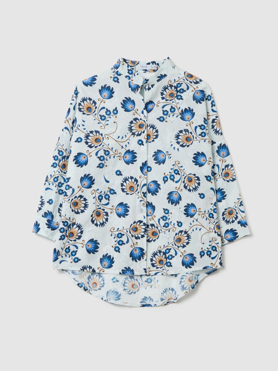 Multicolour regular fit women's shirt in pure cotton_0