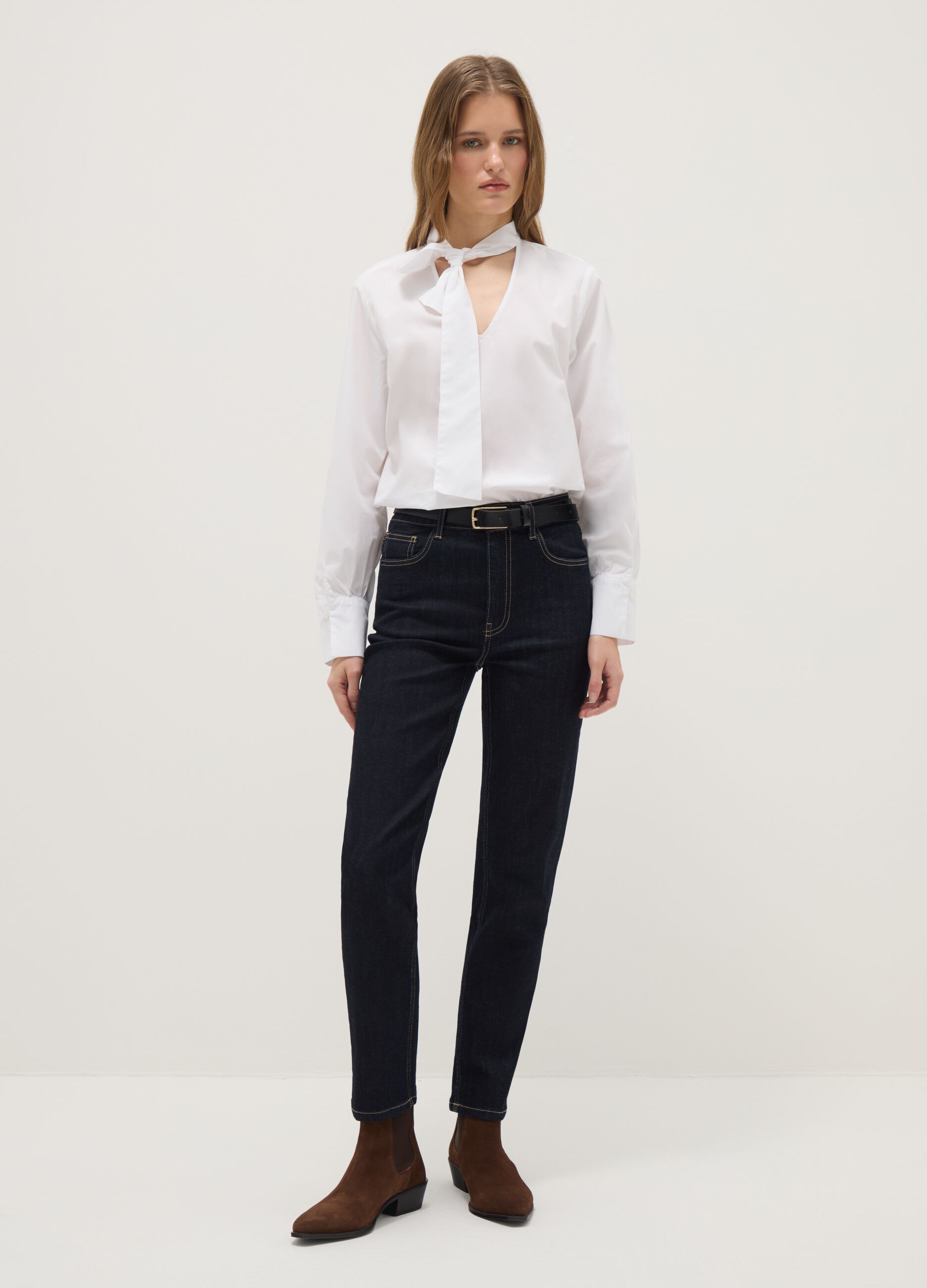 Blue stretch cotton slim fit jeans