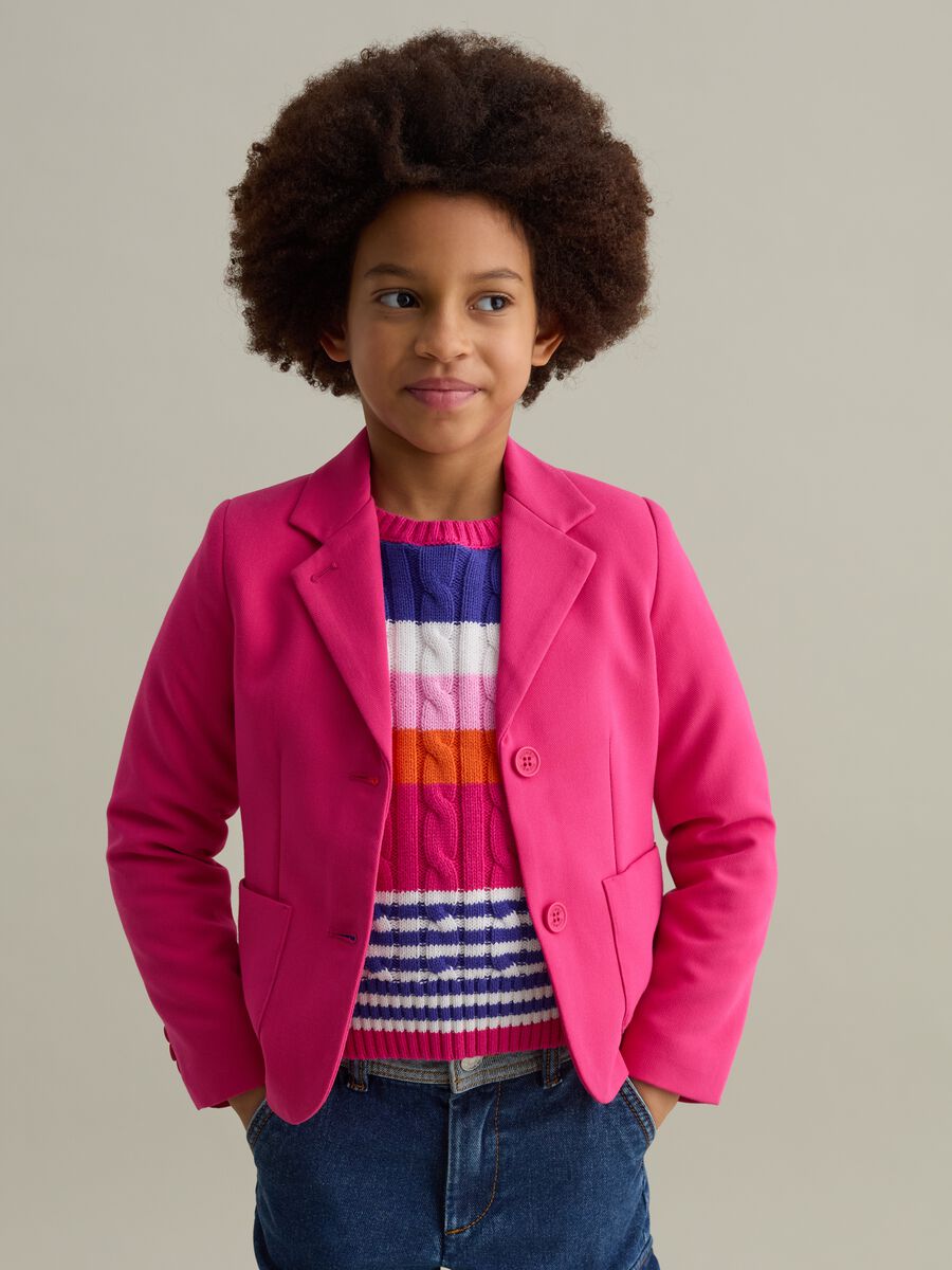 Single-breasted blazer in bamboo viscose_0