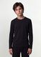 Black regular-fit stretch organic cotton T-shirt for boys_1