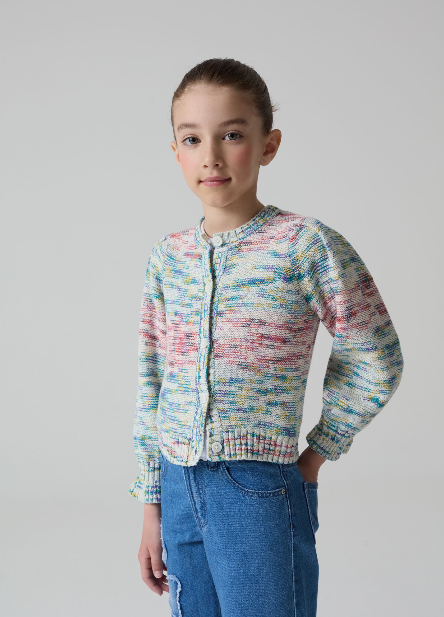 Cardigan tricot multicolore