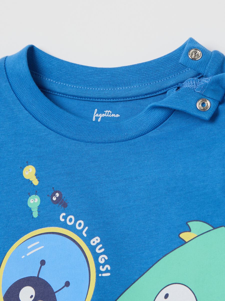 Light blue organic cotton pyjamas with chameleon print_3