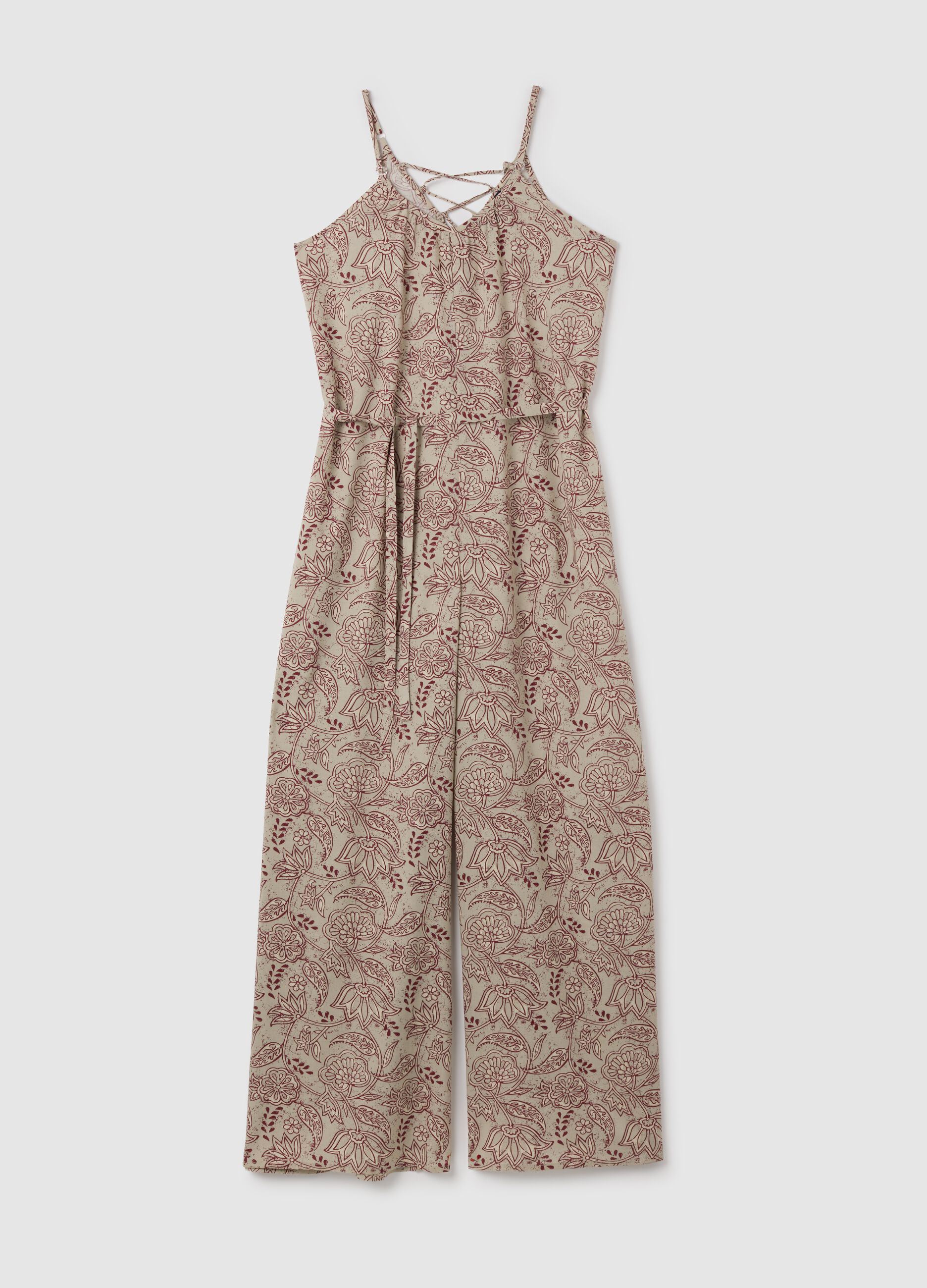Women's jumpsuit in pure viscose multicolor wide fit