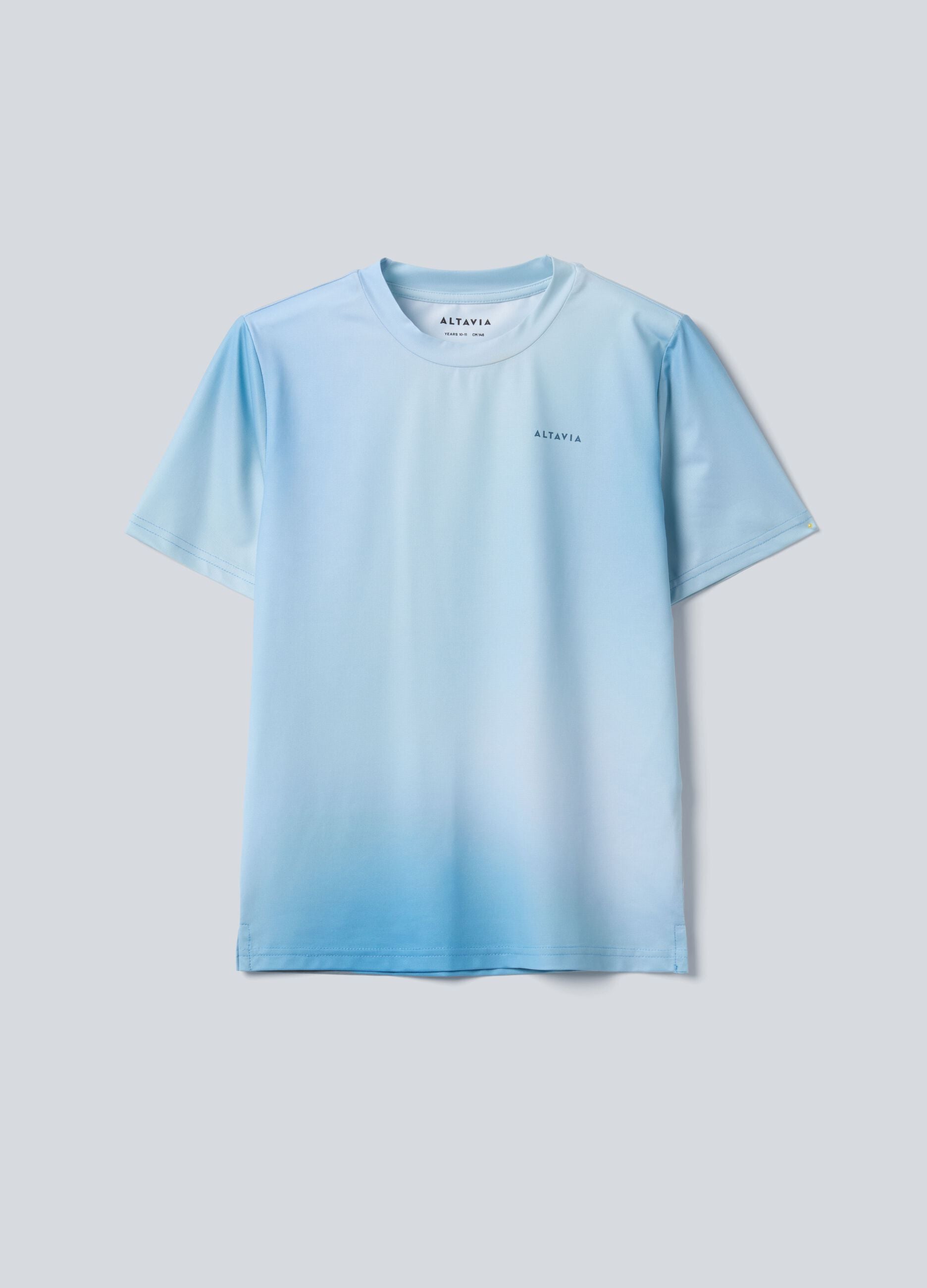ALTAVIA COURT blue sports T-shirt in stretch technical fabric with tie-dye effect for boys