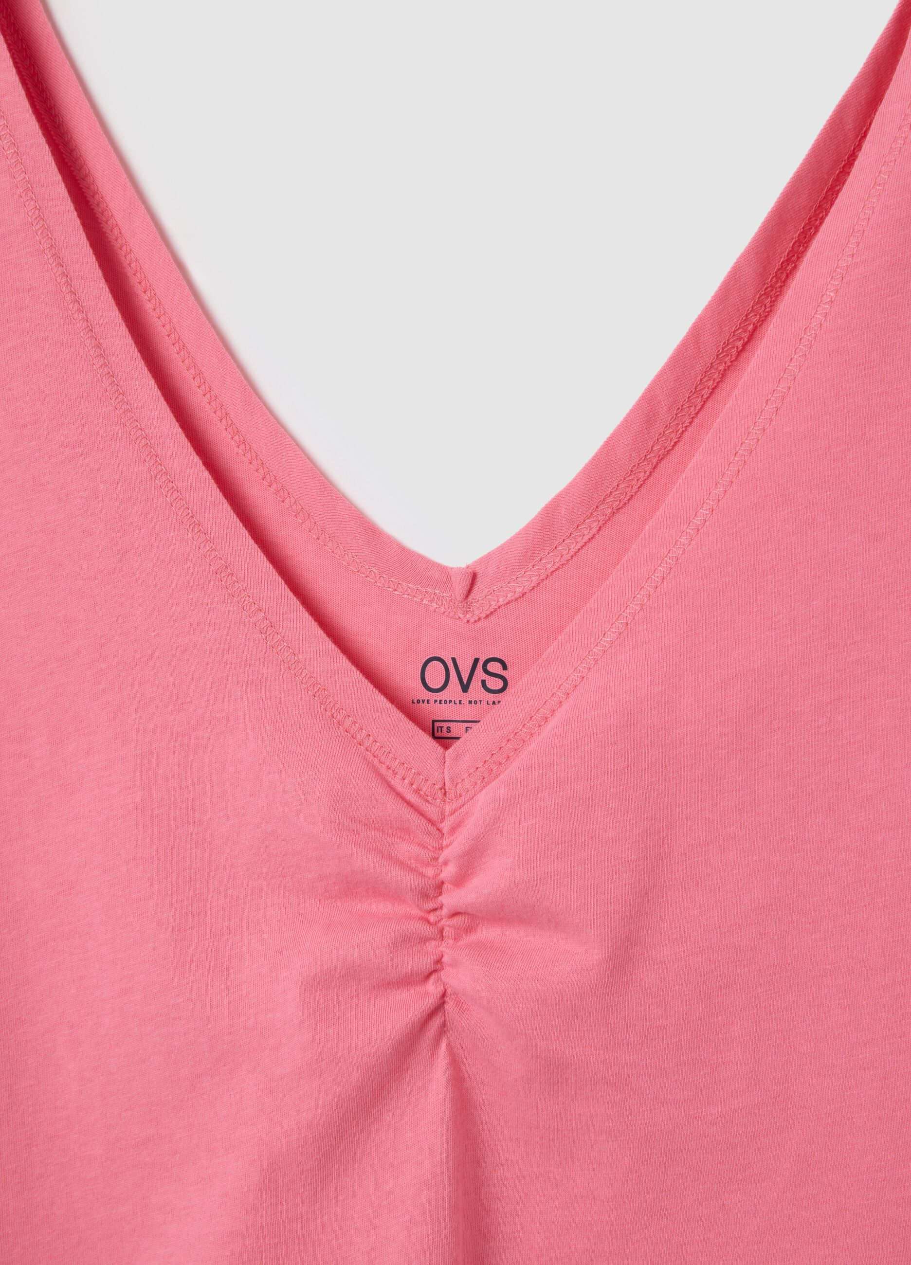 Women's pink, regular-fit top in 100% cotton
