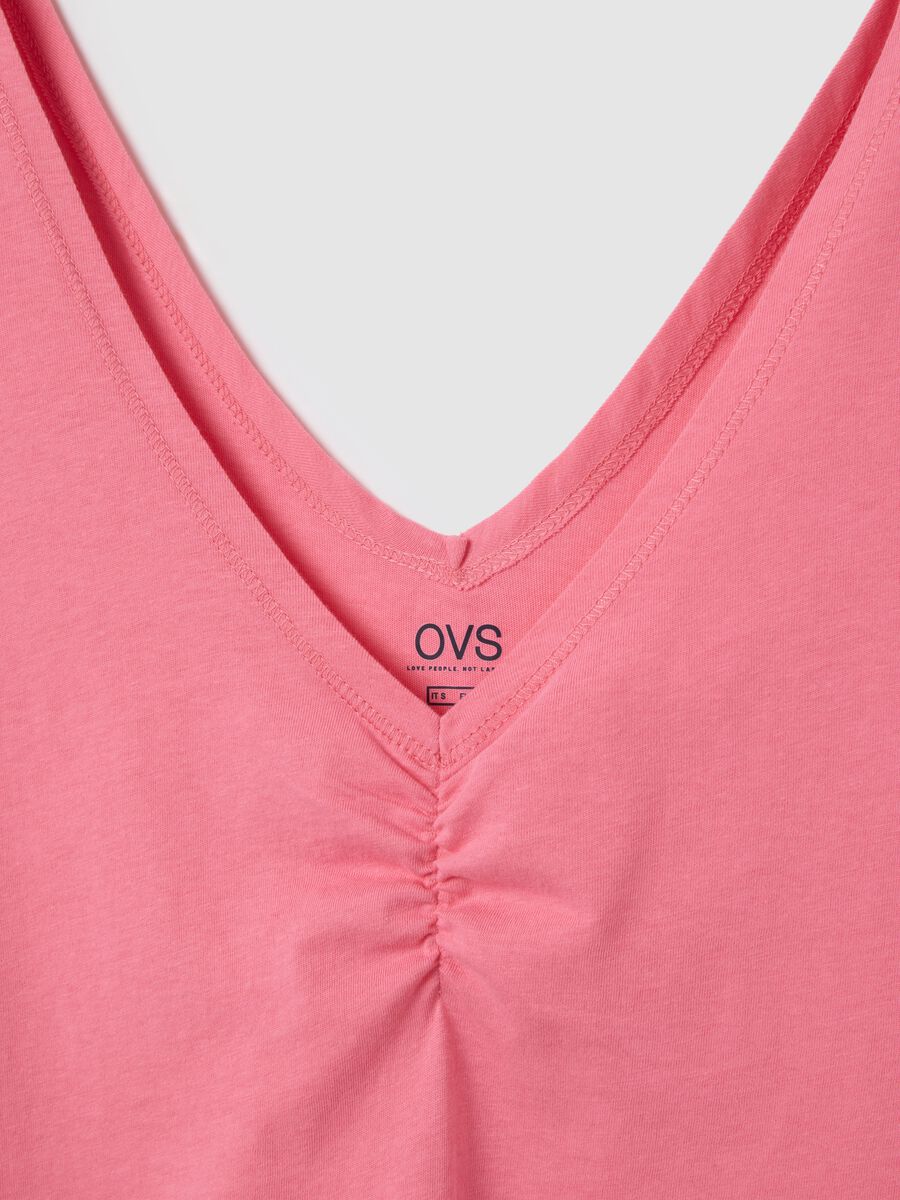 Women's pink pure cotton top regular fit_5