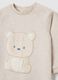 Tutina da neonato in puro cotone beige con orsetto_2