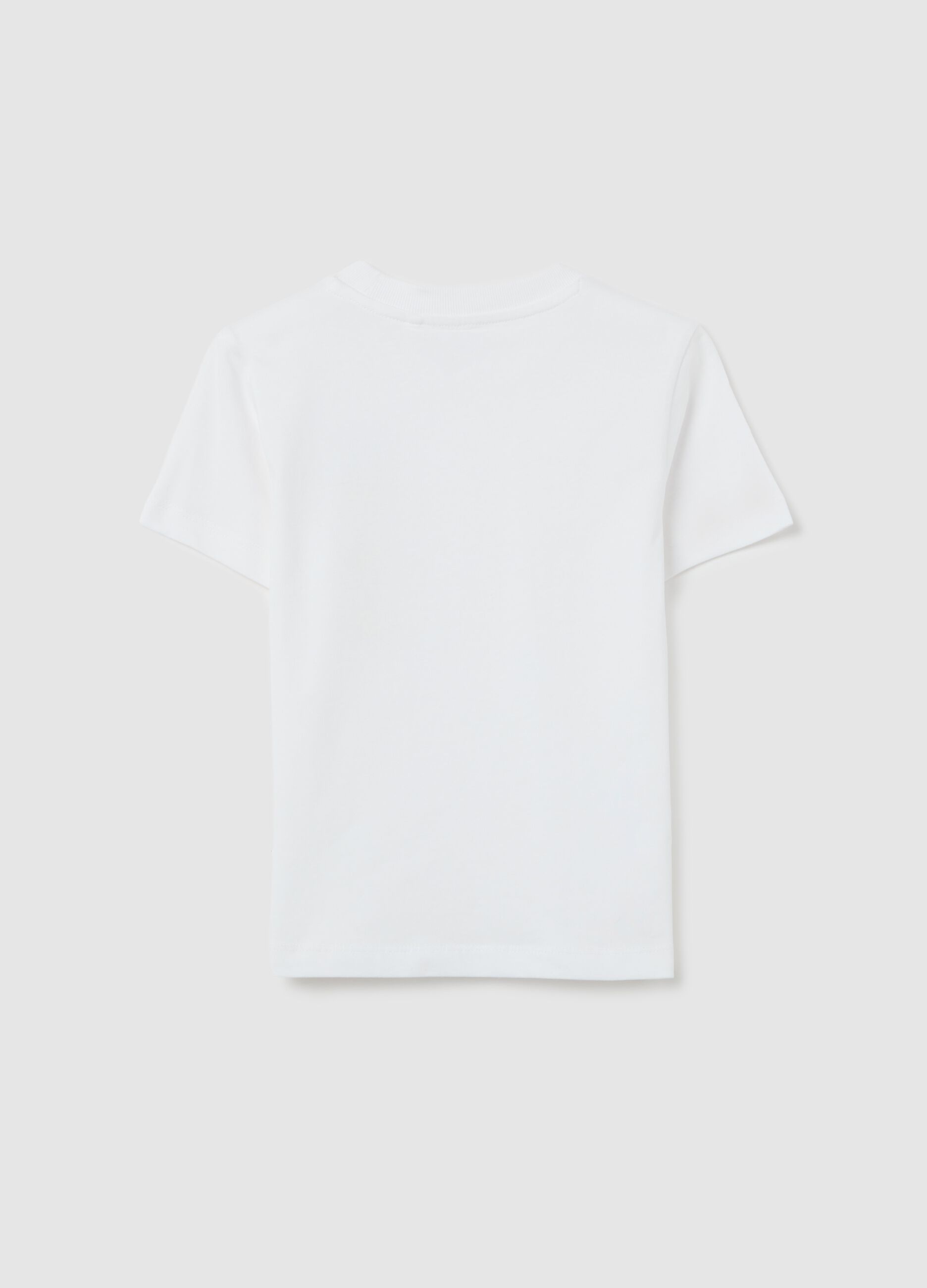 White T-shirt in cotton with "Danger Zone" print