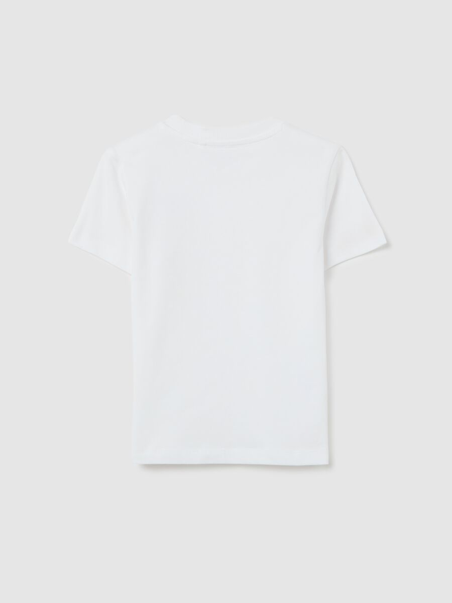 White T-shirt in cotton with "Danger Zone" print_1