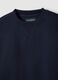 Regular fit blue cotton blend crew neck sweatshirt_5