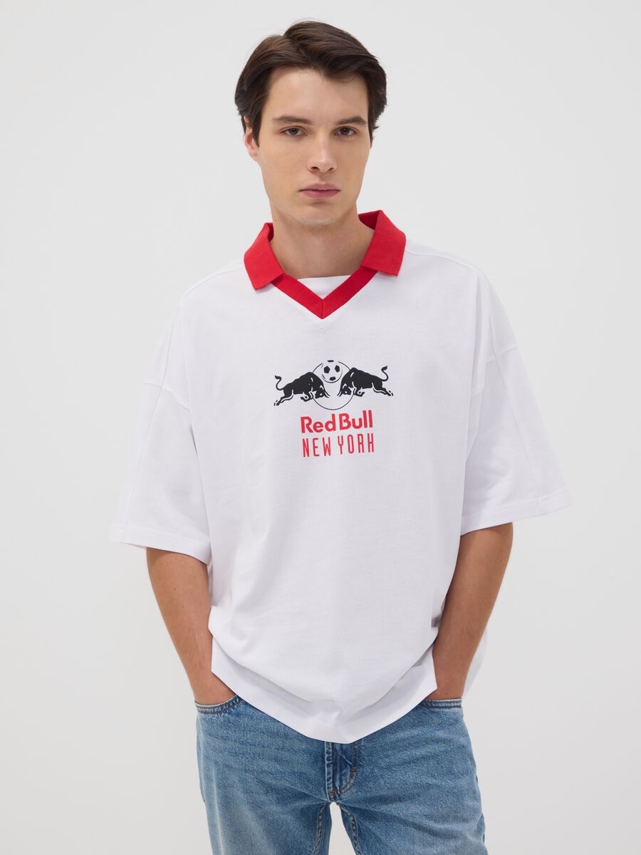White pure cotton T-shirt with New York Red Bulls print_0