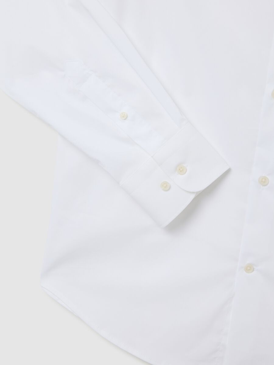 Men's Slim Fit White Blend Shirt_5