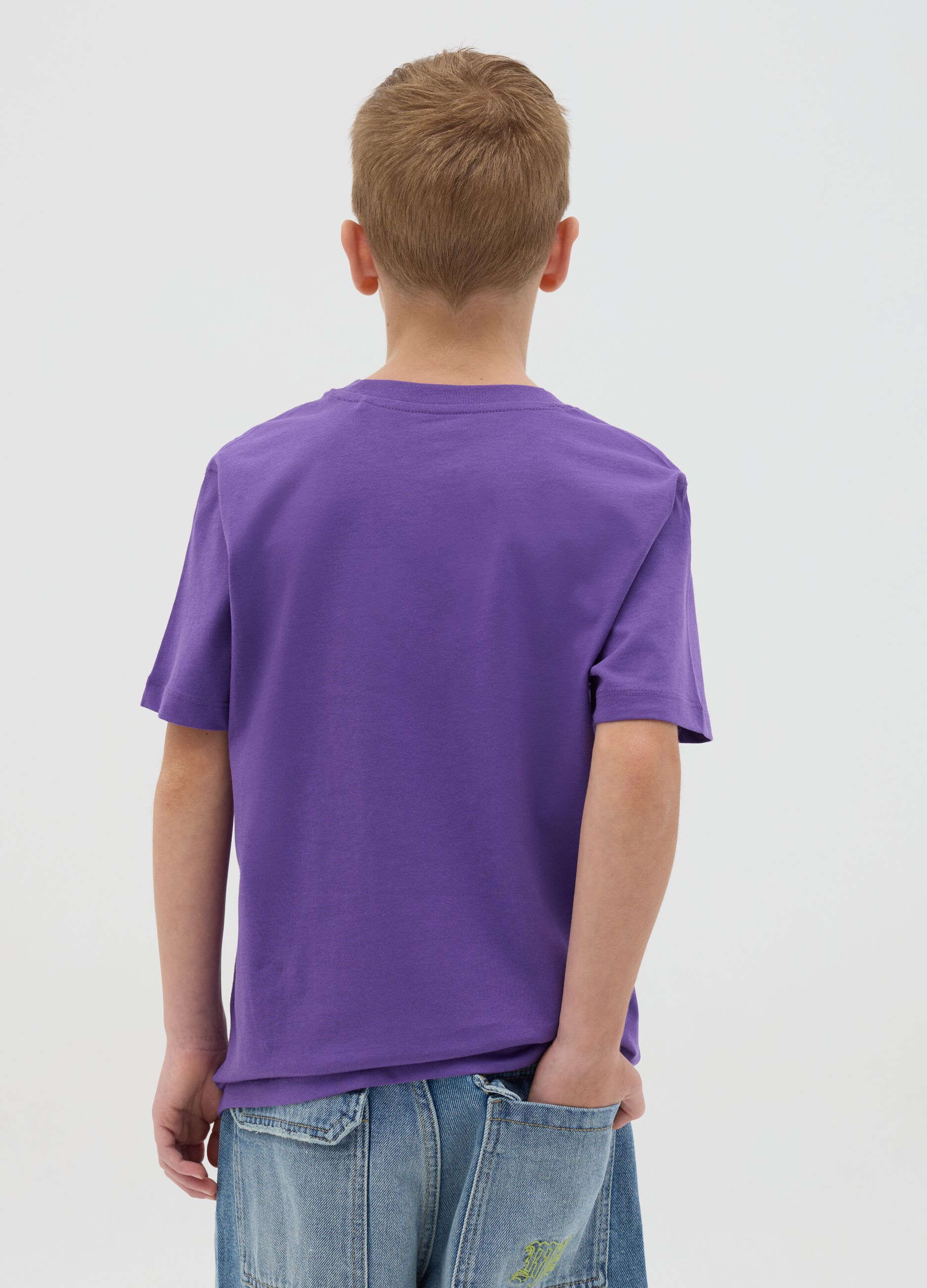 Cotton T-shirt with "New Street Skate Contest" print