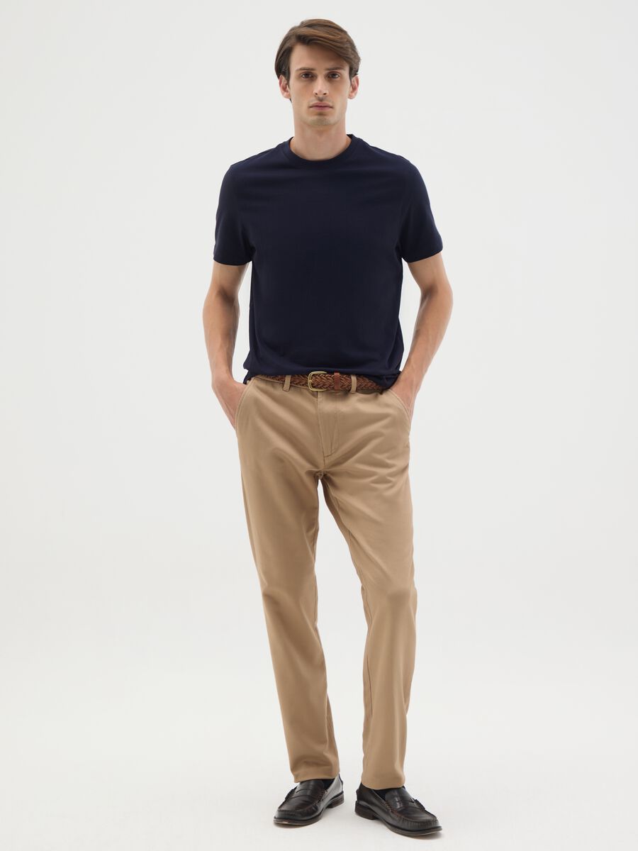 Men's blue pure cotton regular fit t-shirt_1