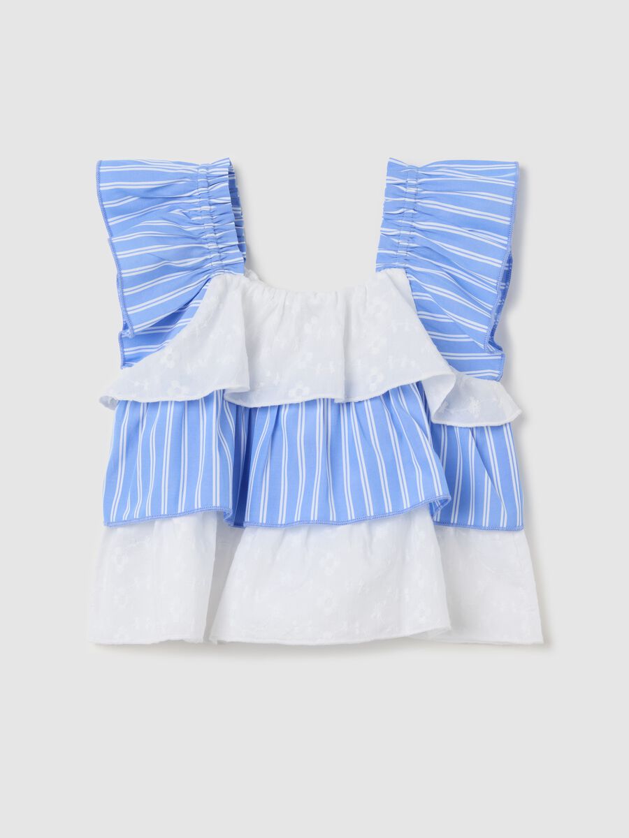 Blouse with light blue and white stripes_1